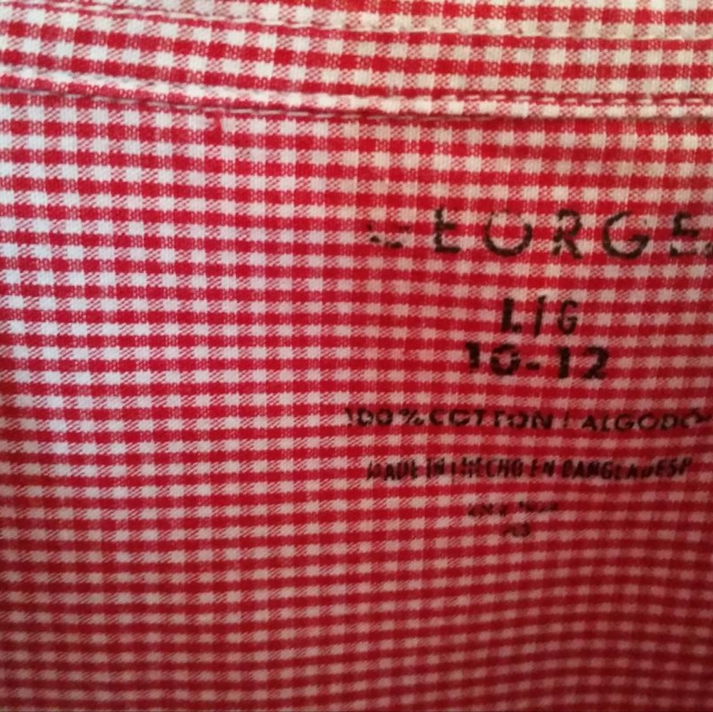 Boy's George red and white dress shirt size 10-12